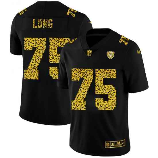 Las Vegas Raiders 75 Howie Long Men Nike Leopard Print Fashion Vapor Limited NFL Jersey Black